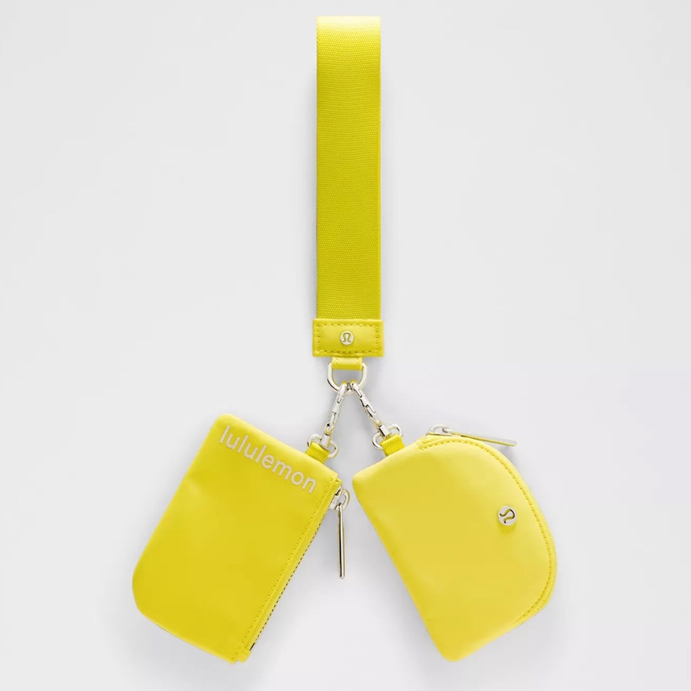 Lululemon Dual Pouch Wristlet Yellow OS New‎ With Tags